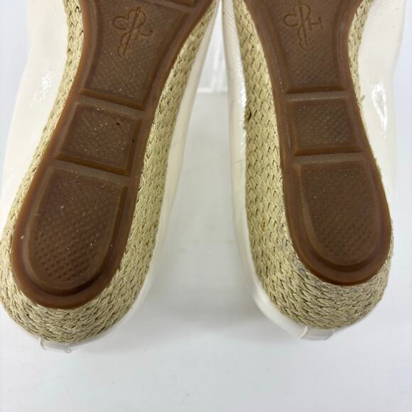 Cole Haan Air Tali Peep Toe Wedge Ivory Patent Leather Espadrille Sole - Picture 14 of 15